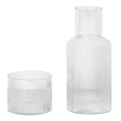 Ferm LIVING Ensemble Carafe Ripple, Petit Modèle, Transparent
