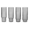 Ferm LIVING 4 verres à Long Drink Ripple, Smoked Grey -Ferm Living 1082FermLiving 19 TH