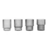 Ferm LIVING 4 petits Verres Ripple, Smoked Grey -Ferm Living 1129FermLiving 19 TH