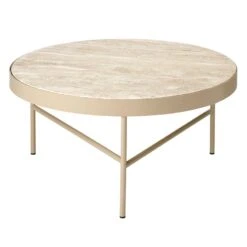 Ferm LIVING Grande Table D'appoint Travertine, Cashmere