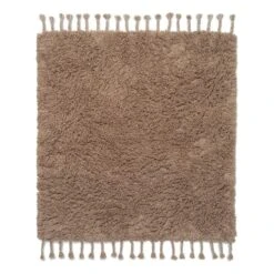 Ferm LIVING Tapis à Poils Longs Amass, 140 X 140 cm, Poivre Blanc