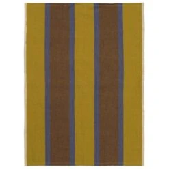 Ferm LIVING Torchon Hale, Vert Citron - bleu - marron