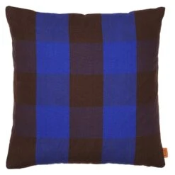 Ferm LIVING Coussin Grand, 50 X 50 Cm, Marron - bleu