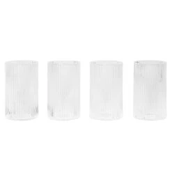 Ferm LIVING Verres Ripple Verrines, Lot De 4, Transparent