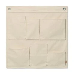 Ferm LIVING Canvas Wall Pockets, Blanc Cassé