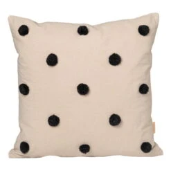 Ferm LIVING Coussin Tufté Dot, Sable - noir