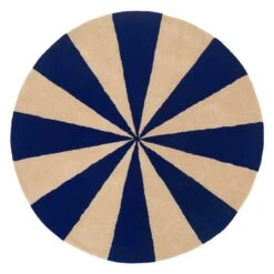 Ferm LIVING Grand Tapis Tufté Arch, Bleu Vif - Blanc Cassé