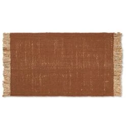 Ferm LIVING Tapis Block, 80 X 50 Cm, Brique - Naturel