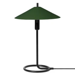 Ferm LIVING Lampe De Table Filo, Noir - olive Foncé