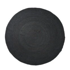 Ferm LIVING Grand Tapis Rond En Jute Eternal, Noir
