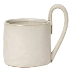 Ferm LIVING Mug Flow, Blanc Cassé Moucheté