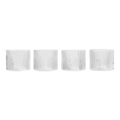 Ferm LIVING Verres Bas Ripple, Lot De 4, Transparent