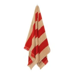 Ferm LIVING Serviette De Bain Alee, 70 x 140 cm, Beige - Rouge