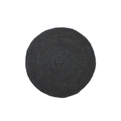 Ferm LIVING Petit Tapis Rond En Jute Eternal, Noir