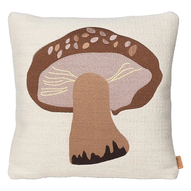 Ferm LIVING Coussin Brodé Forest, Cèpe 3 Ferm LIVING Coussin Brodé Forest, Cèpe