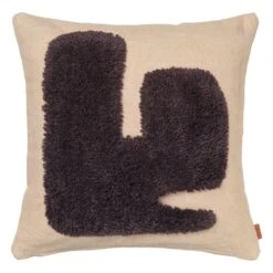Ferm LIVING Coussin Lay, 50 x 50 cm, Sable - marron Foncé